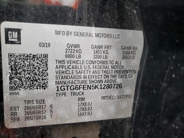 2019 GMC CANYON ALL 1GTG6FEN5K1280726