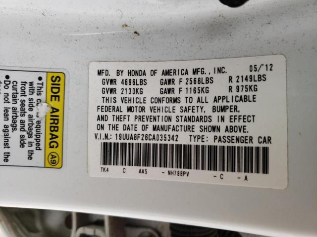 2012 ACURA TL 19UUA8F26CA035342