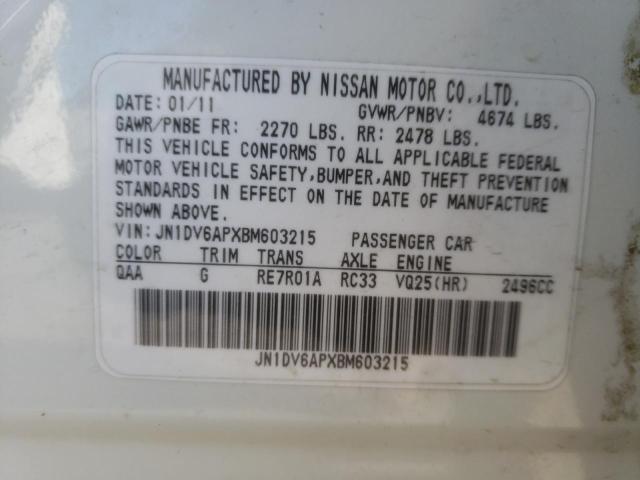 2011 INFINITI G25 BASE JN1DV6APXBM603215