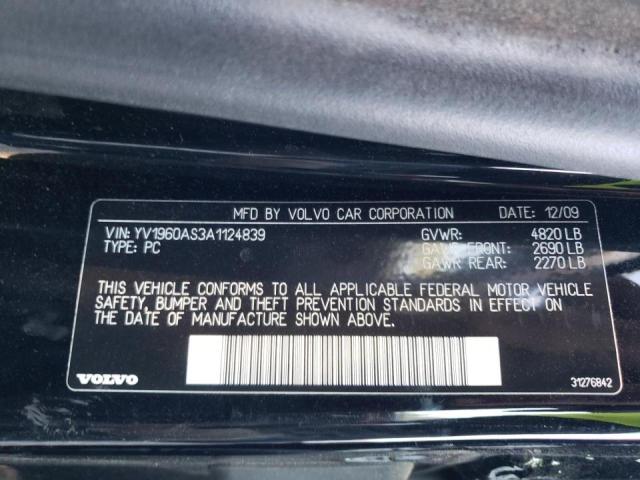 2010 VOLVO S80 3.2 YV1960AS3A1124839
