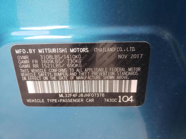 2018 MITSUBISHI MIRAGE ML32F4FJ8JHF07378