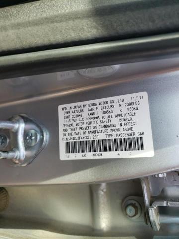 2012 ACURA TSX JH4CU2F4XCC011239