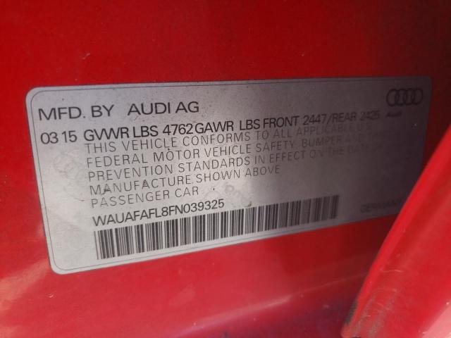 VIN WAUAFAFL8FN039325 2015 Audi A4, Premium no.10