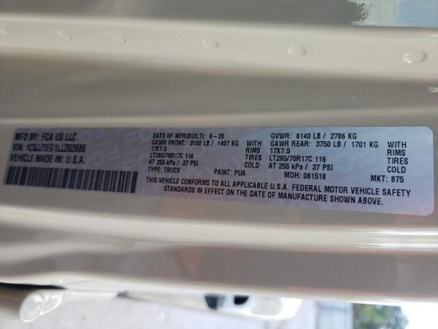 2020 JEEP GLADIATOR 1C6JJTEG1LL202686