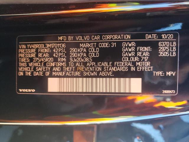 2021 VOLVO XC90 T8 RE YV4BR00L3M1701136