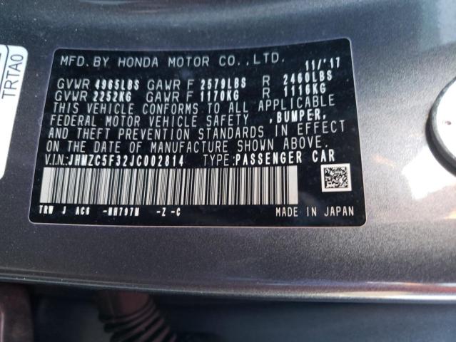 2018 HONDA CLARITY TO JHMZC5F32JC002814