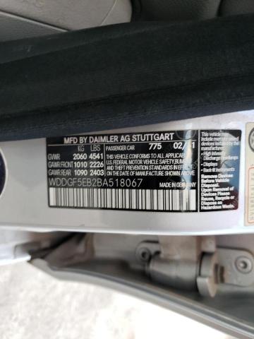 2011 MERCEDES-BENZ C CLASS WDDGF5EB2BA518067