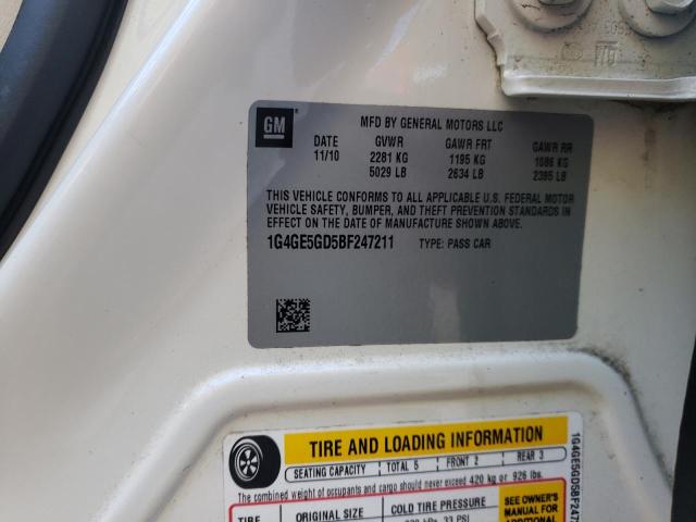 2011 BUICK LACROSSE C 1G4GE5GD5BF247211