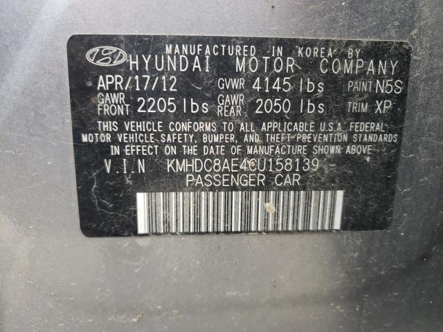 2012 HYUNDAI ELANTRA TO KMHDC8AE4CU158139