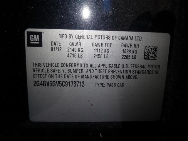 2012 BUICK REGAL GS 2G4GV5GV5C9173713