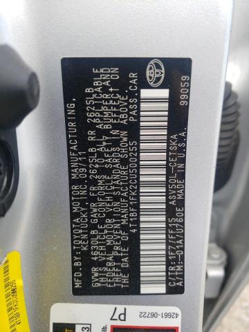 2012 TOYOTA CAMRY SE A 4T1BF1FK2CU500255