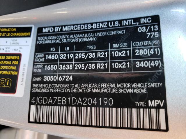 2013 MERCEDES-BENZ ML 63 AMG 4JGDA7EB1DA204190
