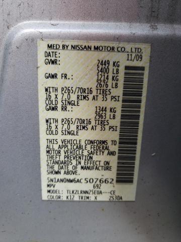2010 NISSAN XTERRA OFF 5N1AN0NW6AC507662