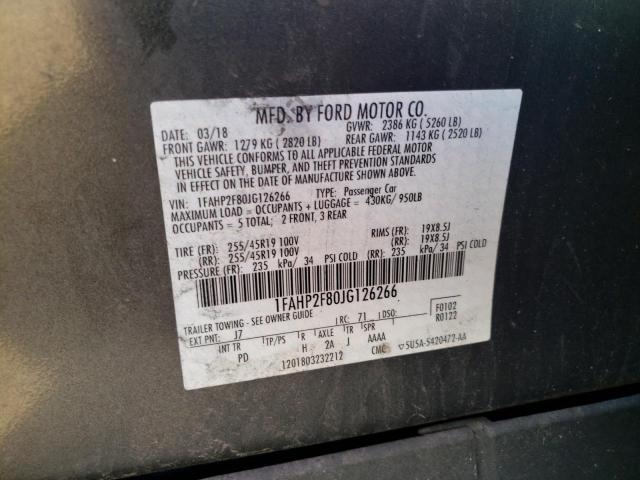 1FAHP2F80JG126266 Ford Taurus Lim 2018. Фото: 9