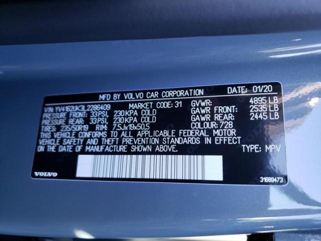 2020 VOLVO XC40 T5 MO YV4162UK3L2286409