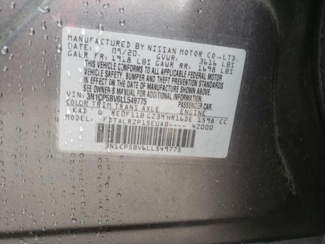 2020 NISSAN KICKS S - 3N1CP5BV6LL549775