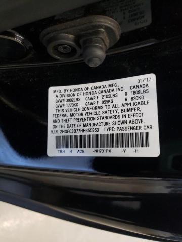 2017 HONDA CIVIC EX-L 2HGFC3B77HH355950