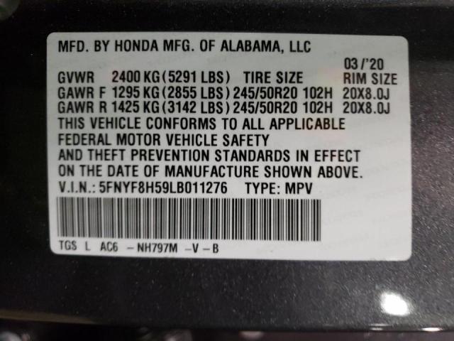 2020 HONDA PASSPORT E 5FNYF8H59LB011276