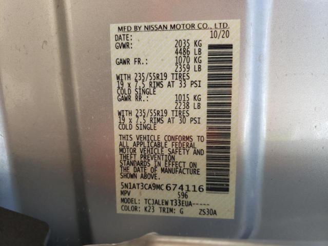 2021 NISSAN ROGUE SL 5N1AT3CA9MC674116