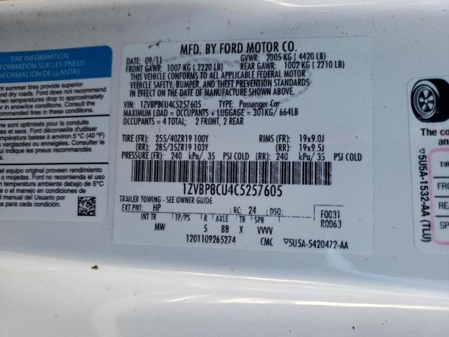 2012 FORD MUSTANG BO 1ZVBP8CU4C5257605