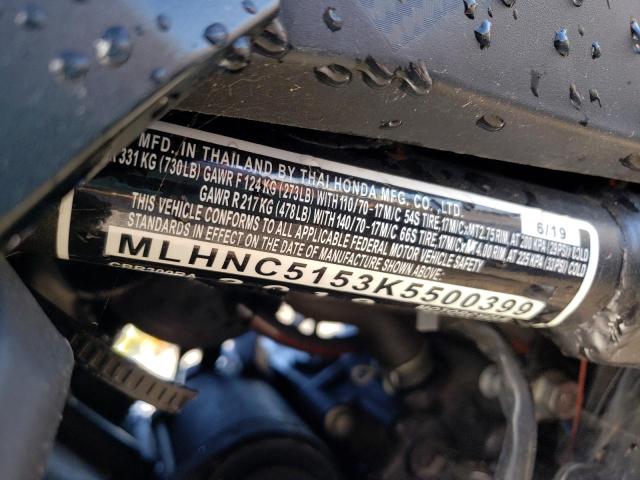 2019 HONDA CBR300 RA MLHNC5153K5500399