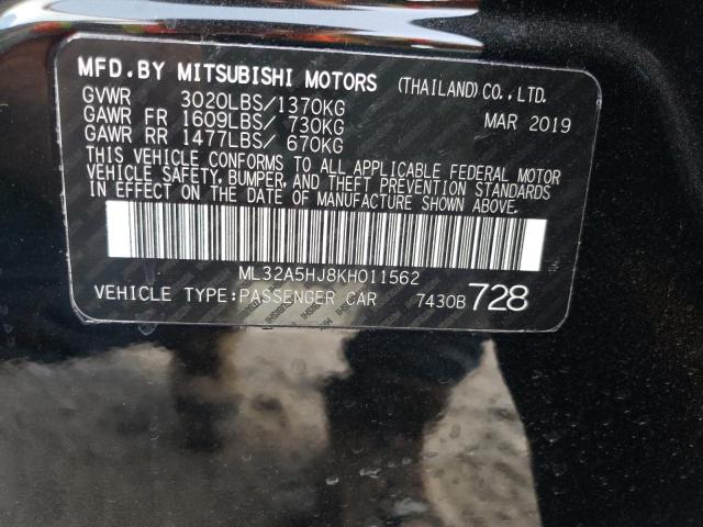 2019 MITSUBISHI MIRAGE LE ML32A5HJ8KH011562