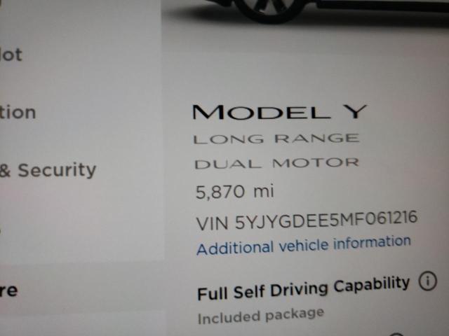 2021 TESLA MODEL Y 5YJYGDEE5MF061216