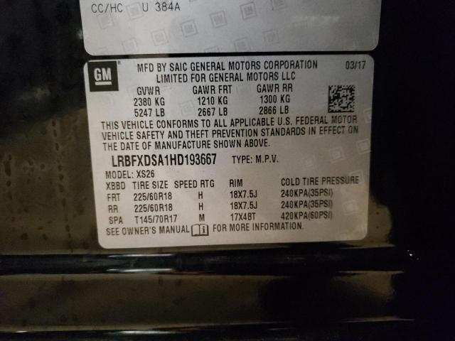 2017 BUICK ENVISION E LRBFXDSA1HD193667