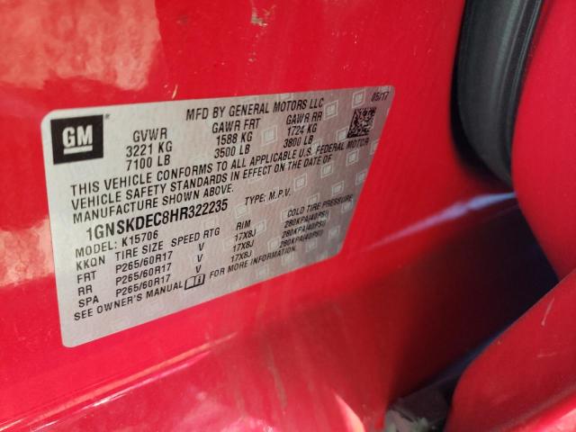 2017 CHEVROLET TAHOE POLI 1GNSKDEC8HR322235