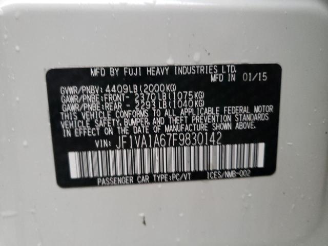 2015 SUBARU WRX JF1VA1A67F9830142