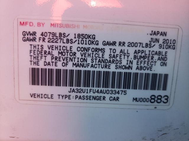 2010 MITSUBISHI LANCER DE JA32U1FU4AU033475