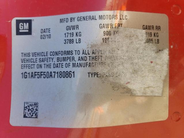 2010 CHEVROLET COBALT 2LT 1G1AF5F50A7180861