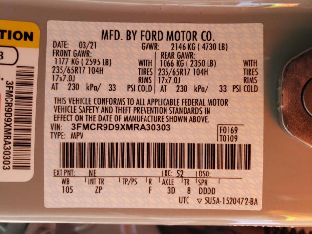 2021 FORD BRONCO SPO 3FMCR9D9XMRA30303