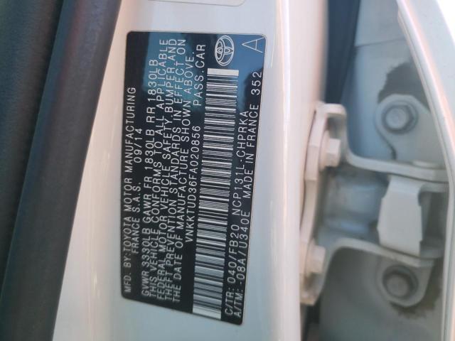 2015 TOYOTA YARIS L AU VNKKTUD36FA020856