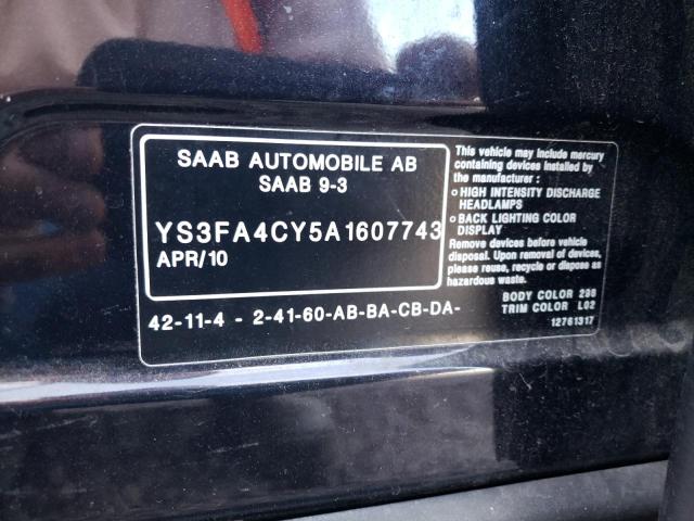 2010 SAAB 9-3 2.0T YS3FA4CY5A1607743