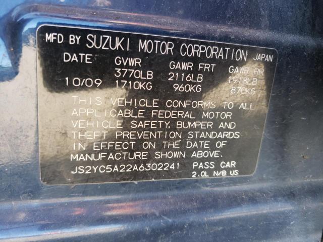 2010 SUZUKI SX4 LE JS2YC5A22A6302241