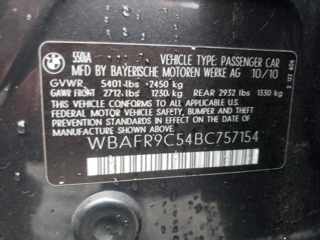 2011 BMW 550 I WBAFR9C54BC757154