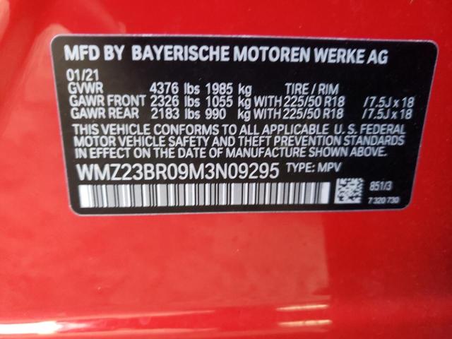 2021 MINI COOPER COU WMZ23BR09M3N09295