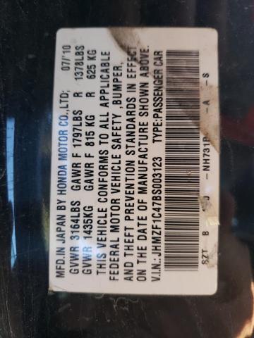2011 HONDA CRZ JHMZF1C47BS003123