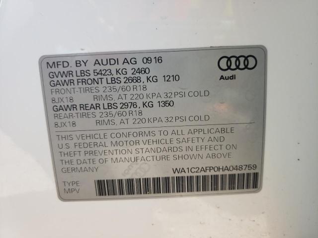 VIN WA1C2AFP0HA048759 2017 Audi Q5, Premium no.10