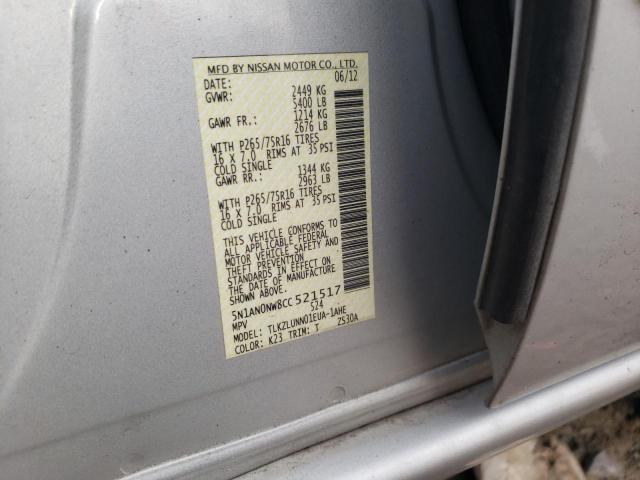 2012 NISSAN XTERRA OFF 5N1AN0NW8CC521517