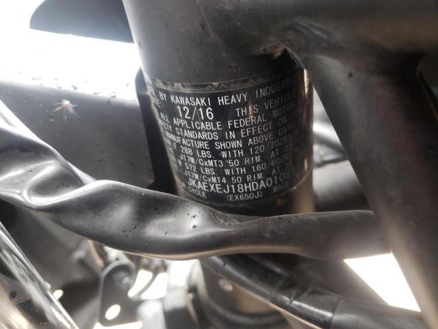 2017 KAWASAKI EX650 J JKAEXEJ18HDA01081