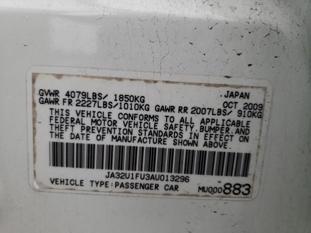 2010 MITSUBISHI LANCER DE JA32U1FU3AU013296
