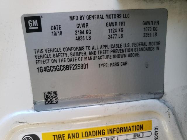 2011 BUICK LACROSSE C 1G4GC5GC8BF225801