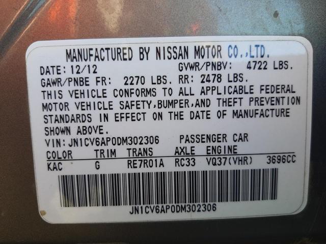 2013 INFINITI G37 BASE JN1CV6AP0DM302306