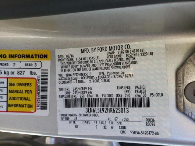 2017 LINCOLN MKZ RESERV 3LN6L5E92HR625013