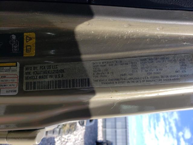 2020 JEEP GLADIATOR 1C6JJTAGXLL213109