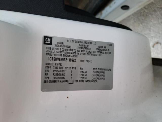 2010 GMC SIERRA 1GTSKVE39AZ118922