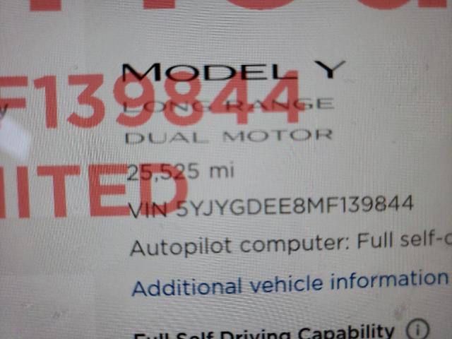 2021 TESLA MODEL Y - 5YJYGDEE8MF139844