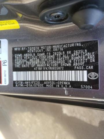 2017 TOYOTA CAMRY LE A 4T1BF1FK1HU655872